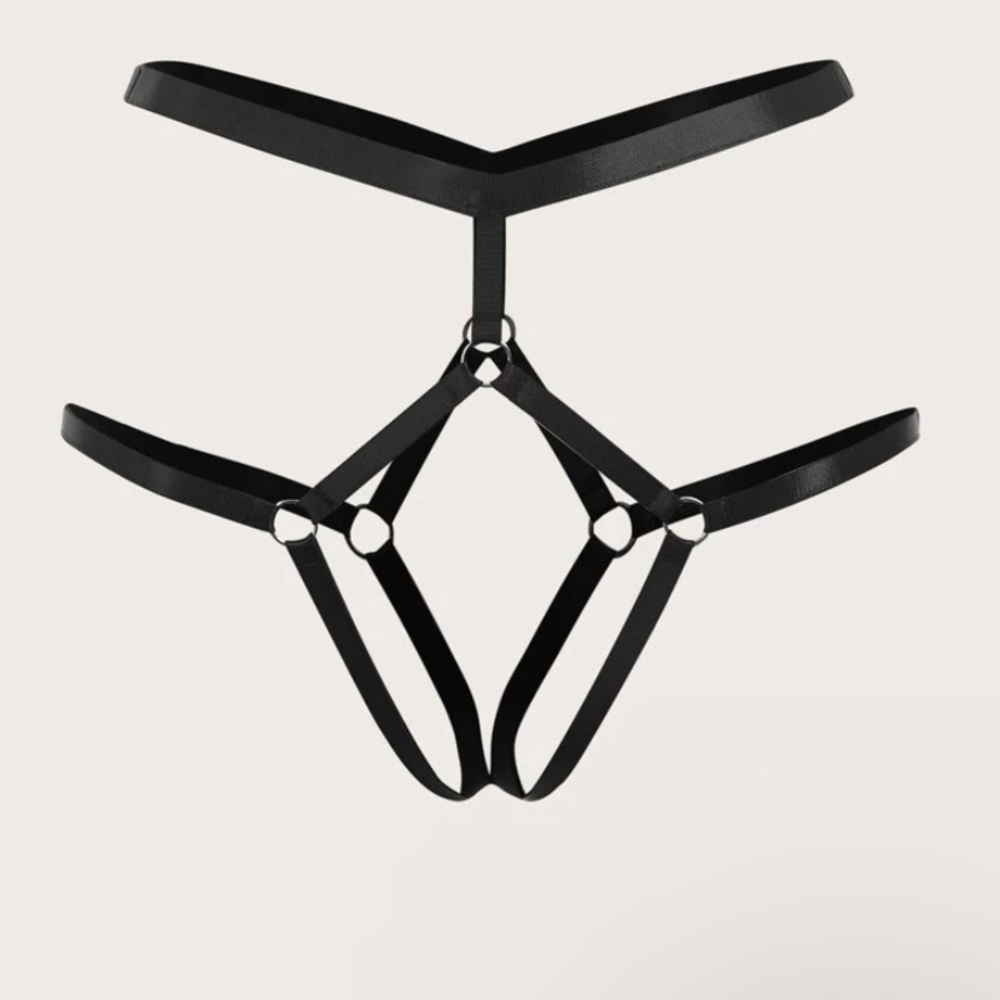black harness lingirie